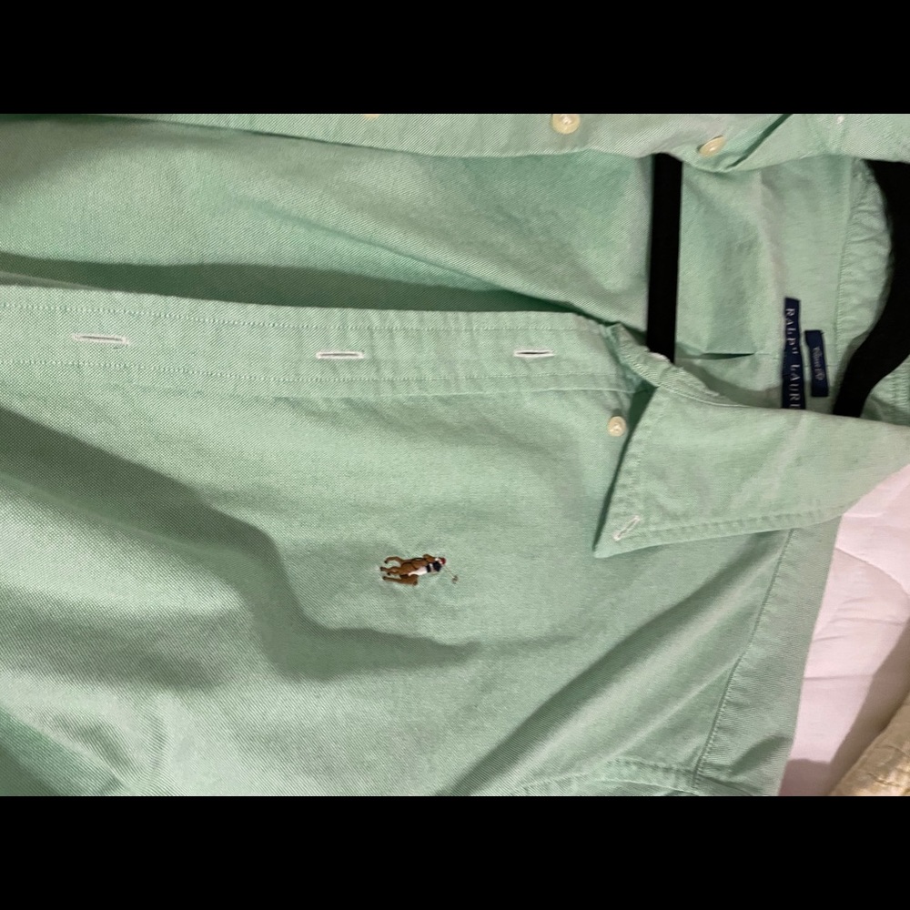 Long sleeved green Ralph Lauren button down